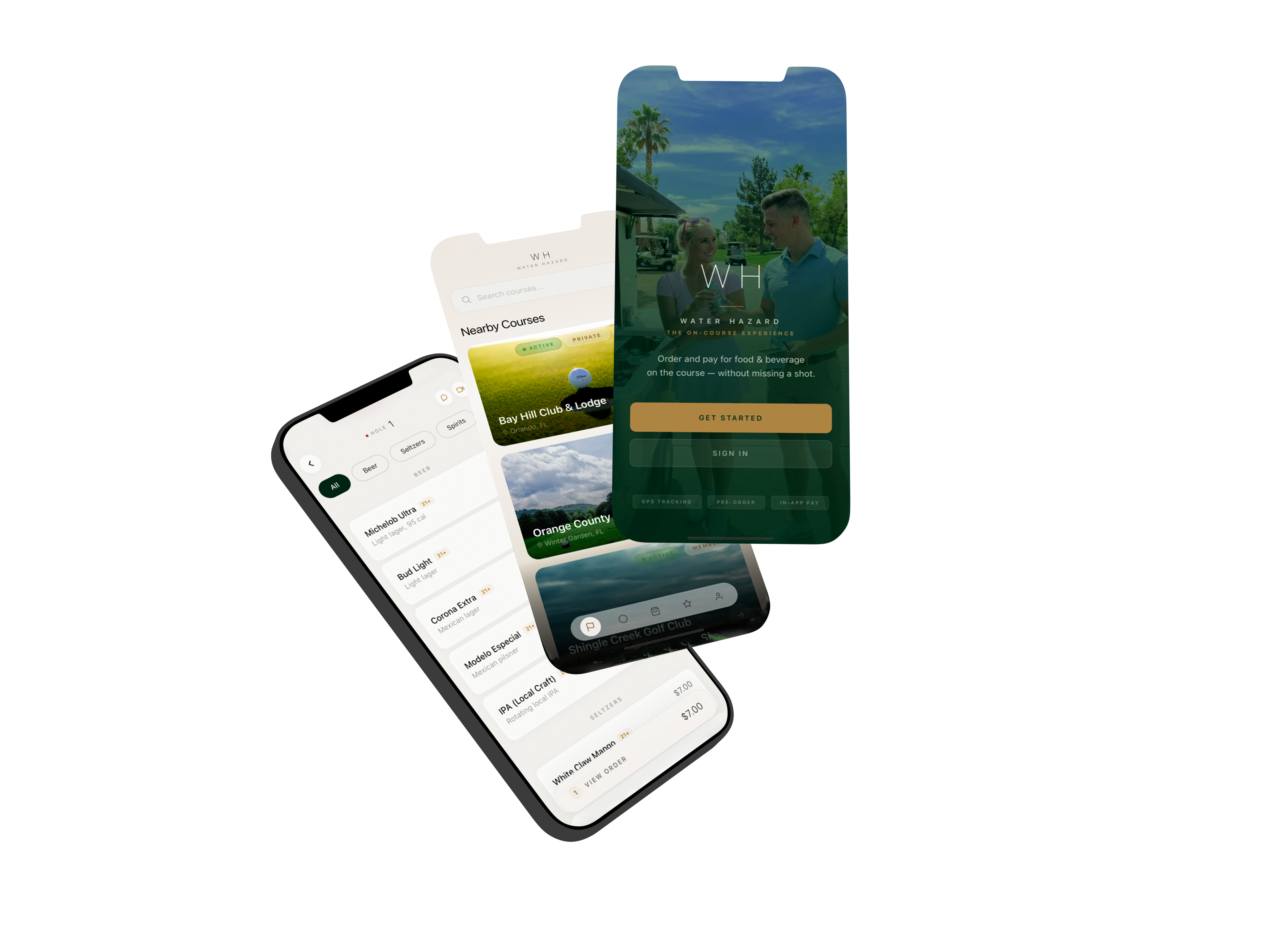 Water Hazard App Screens